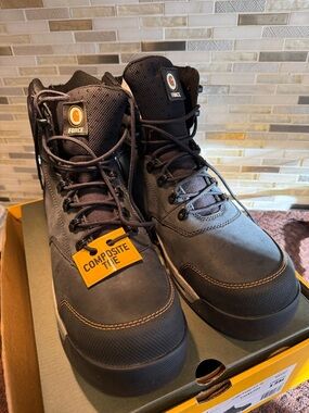 Carhartt Men's Black and Brown Composite Toe Work Boots